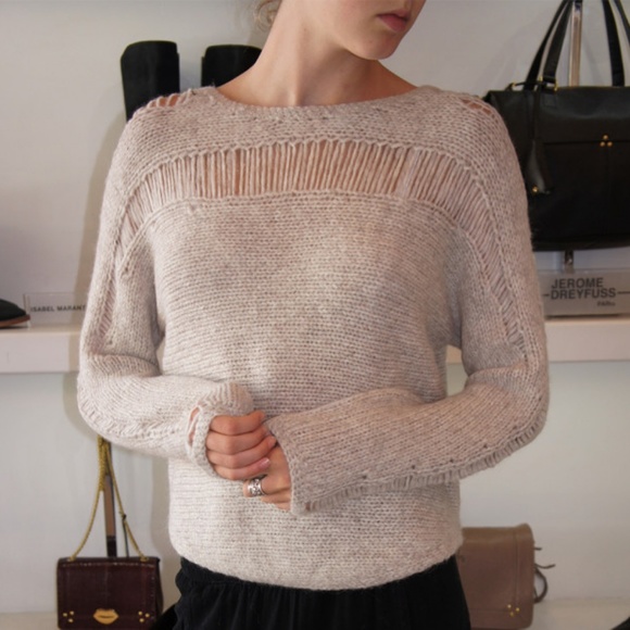 Raquel Allegra Sweaters - RAQUEL ALLEGRA DECONSTRUCTED ALPACA  SWEATER  S